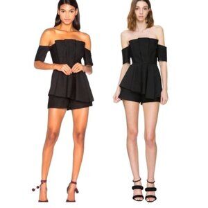 C/MEO Collective 'Need Nobody Romper' off shoulder peplum bnwt